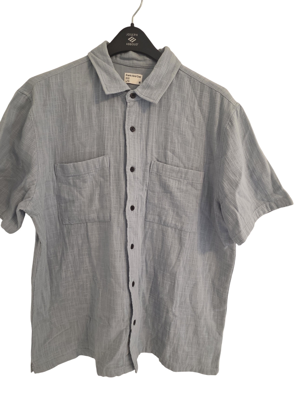Frank & Oak Light Gray Short Sleeve Button Front Shirt